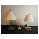 Lot of 3 Assorted Table Lamps