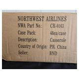 Northwest Airlines White Ceramic Casserole Dishes - Set of 6