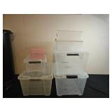 Lot of Assorted Plastic Storage Bins