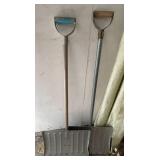 Garden Hose and Metal Snow Shovels