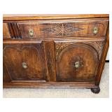 Vintage Wooden Sideboard Cabinet with Ornate Detailing