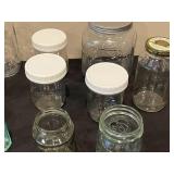 Collection of Assorted Glass Jars and Containers