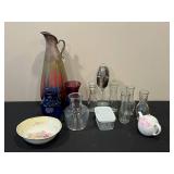 Collection of Antique and Modern Vases with Decorative Bowl and Teapot