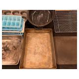 Assorted Kitchenware Lot - Baking Sheets, Utensils, and More