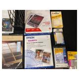 Large Lot of Office Supplies - Including Business Cards, Photo Paper, and Various Accessories