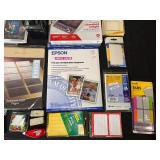 Large Lot of Office Supplies - Including Business Cards, Photo Paper, and Various Accessories