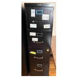 Lot of Two Four-Drawer Black Filing Cabinets