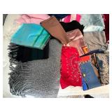 Assorted Lot of Scarves, Shawls, and Bandanas