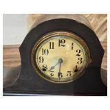 Vintage Black Mantel Clock with Art Deco Style