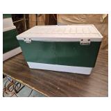 Lot of 3 Vintage Green Coleman Coolers - One has cracked plastic - See pics for condition