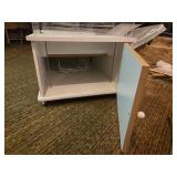 Acrylic Display with Many Cubbies and Cabinet Below Display Cabinet