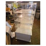 Acrylic Display with Many Cubbies and Cabinet Below Display Cabinet