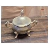 Silver Plate Tea Pot, Cream and Sugar Servers, Trays