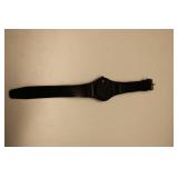 Stylish Black Wristwatch with Colorful Dial