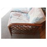 Rattan Sofa with Removable Cushions and Decorative Pillows