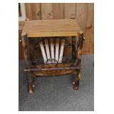 Rustic Wooden Log Side Table with Decorative Bottom Rack