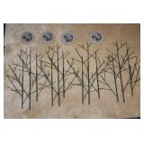 Metal Tree Wall Art & Wolf Design Coasters Lot