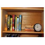 Large Collection of Books by Various Authors with Wooden Bookshelf