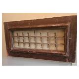 Primitive Wrought Iron barred Window Frame