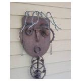 Charming Found Metal Fine Art Wall Sculpture - Face