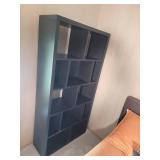 Sleek Black Cubbie Shelf Unit