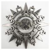 Nestor (Taxco, Mexico) Vintage Compass Rose With Mayan Face In Center Sterling Silver Pendant Brooch .