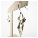 RLM Studio (Robert Lee Morris) Abstract Hearts Sterling Silver French Wire Earrings .