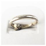 Clarke & Coombs Vintage (Antique?) Pearl & Etched Heart Gold Filled Ring. Size 7.25 - 7.5