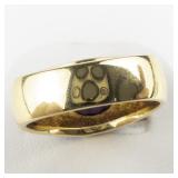 Joan Rivers Blue Enamel & Rhinestone Scale Band With Oval Cut Amethyst Yellow Base Metal Cocktail Ring . Size 9.75 - 10