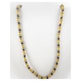 Jacqueline Kennedy  Reproduction Lapis Gold Tone Base Metal Bead Necklace.