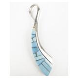 Jay King  Turquoise Inlay Sterling Silver Pendant. Matches #162.