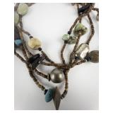 Silpada  Heishi Howlite, Jasper, Turquoise, Copper, Woodsterling Silver Bead Necklace.