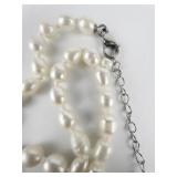 White Cultured Freshwater Pearl With Mother Of Pearl Carver Guanyan Sterling Silver Pearl Pendant Necklace.