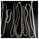 Group of 7 Faux Pearl Necklaces & Bracelet.