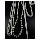 Group of 7 Faux Pearl Necklaces & Bracelet.