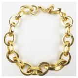 Nes Jewelry  Chunky Veronese 18K Clad Marquise Rolo Stainless Steel Link Bracelet.