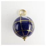 Michael Anthony  Enamel & Inlaid Stone Charm (Globe) Yellow Gold 14K .