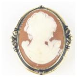 Estee Lauder  Small Oval Cameo Gold Tone Base Metal Compact/Trinket Box .