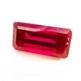 LAB GROWN RUBY - 11.46ct. Rectangular step cut