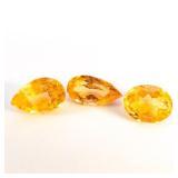 Group of three GOLDEN SPHALERITE - 2.09ct (total) - 2x Pear & Oval