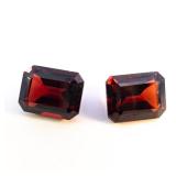 Pair of GARNET - 5.97ct total weight Emerald cut