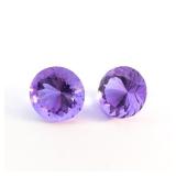 Pair of LAB GROWN AMETHYST - 1.64ct. Round brilliant cut