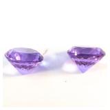 Pair of LAB GROWN AMETHYST - 1.64ct. Round brilliant cut