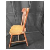 Vintage Wooden Chair and Metal Frame Rack