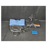 Lot of Clothing Items and Accessories: Pink Floyd Hoodie, Fanny Pack, and Card Holder