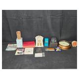 Mixed Lot of Home and Office Items Including Clocks, Decorative Pieces, and Electronics