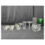 Assorted Glassware Lot - Bowls, Wine Glasses, and Vases