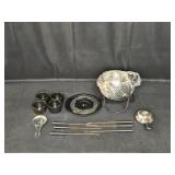 Trudeau Hammered Stainless Steel Fondue Set