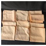 Vintage Set of Peach Colored Cloth Napkins