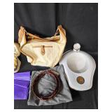 Lot of Assorted Household Items Including Purse and Hair Setter